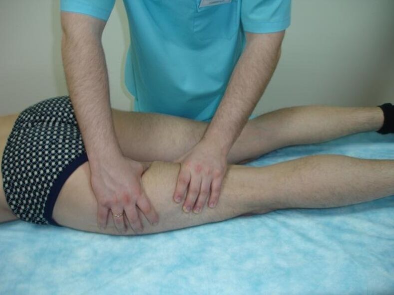 Massage to treat varicose veins in men's legs